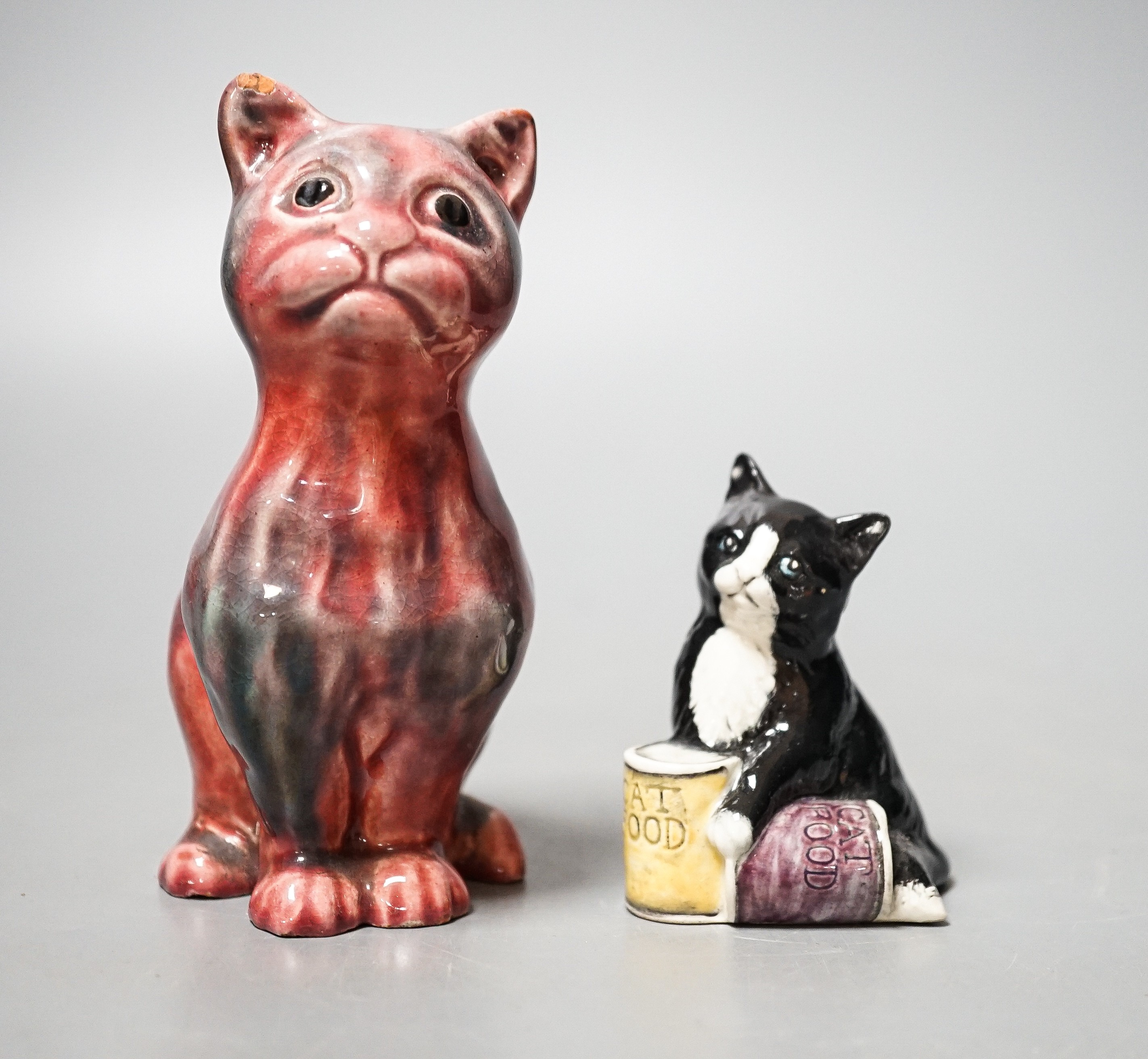 Two pottery cats; Barum and Royal Doulton 12cm 12cm. & 6.5cm.